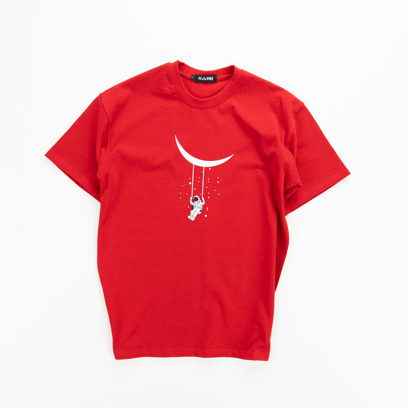 Oversize Bolivar T-shirt With Space Moon Print For Men