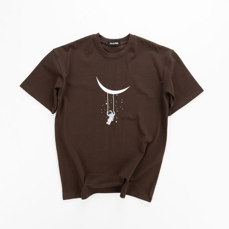 Oversize Bolivar T-shirt With Space Moon Print For Men