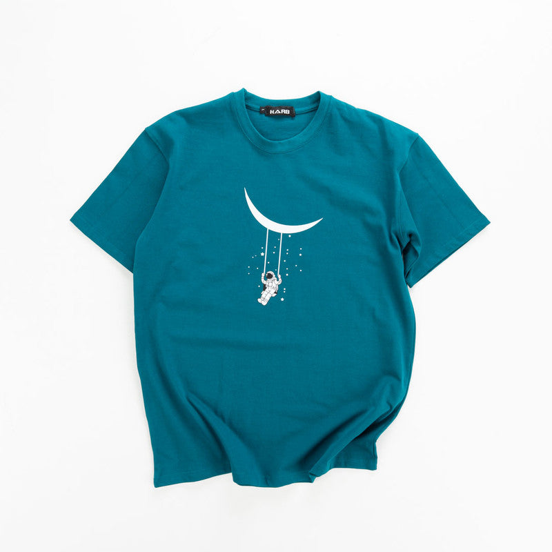 Oversize Bolivar T-shirt With Space Moon Print For Men